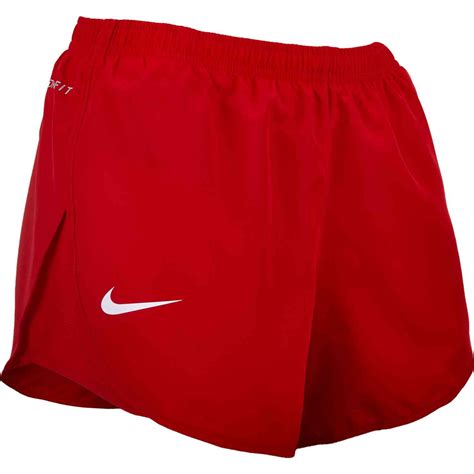 red nike pro shorts women.